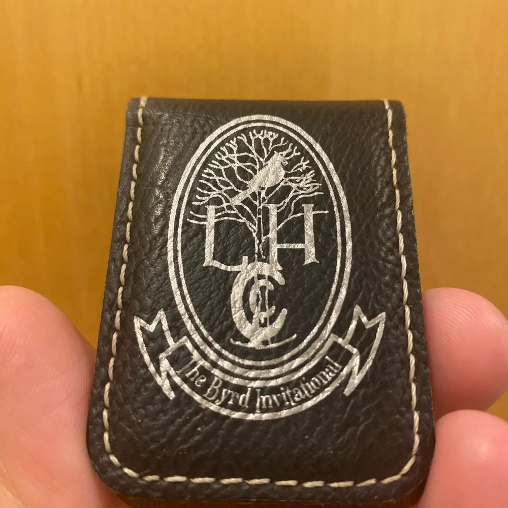 Leather Golf Money Clip Lake Hickory Country Club The Byrd Invitational Black